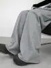 Calça casual cáqui estilo americano para mulheres, novo modelo outono 2026, cintura alta, cordão, modelagem solta, calça esportiva de perna larga