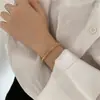 Pulseira Trançada de Aço Titânio Ajustável, Personalizada e Estilosa, Design Moderno, Joia Elástica para Amigas, Estilo Minimalista