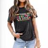 Top de mujer para comercio exterior comercio electrónico transfronterizo Amazon shcool estampado color algodón camiseta
