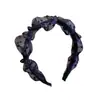 Diadema de Encaje de Moda para Mujer Versátil Negra Banda para el Cabello para Lavarse la Cara Accesorio para el Cabello de Corona Alta