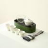 Set de Té para Viaje al Aire Libre de Jadeíta Portátil Montaje en Coche Caja de Almacenamiento para Set de Té Kung Fu Set de Té Seco Simple
