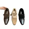 Zapatos Mary Jane de Terciopelo Estilo Francés Inspirados en Chanel con Aumento Oculto de Altura, Nuevo Modelo Otoño/Invierno 2025, Zapatos Poco Profundos sin Cordones con Correa Única y Punta Cuadrada