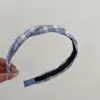 Diadema Estrecha de Cuadros Coreanos con Trenzado y Dientes, Diadema Antideslizante de Corona Alta, Pasador para el Cabello de Uso Exterior, Accesorio para el Cabello Femenino