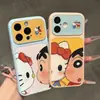 Capa Shin-chan Gato Abraça-Rosto Aplicável ao Apple 17promax Cobertura Total À Prova de Queda Sensação de Pele Simples iPhone15 Capa Corning