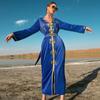 Vestido Satinado Azul Real Ba7052 con Pesados Adornos Cosidos a Mano para Mujer, Vestido de Fiesta