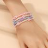 Pulsera Multicapa Personalizada Hecha a Mano con Cuentas Estilo Ins de Gama Alta para Mujer Pulsera Plegable de Cerámica Suave para Mujer Nicho