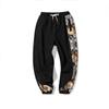 Calça masculina da moda 2022 outono e inverno Nova calça casual esportiva de moda jovem masculina solta plus size bordada com combinação de cores