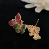 Novos Brincos Pingente de Borboleta Coloridos Artesanato de Esmalte Exquisito Tendência Nacional Estilo Chinês Realistas Presente