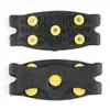 Crampons de Fivela Amarela para Crianças para Uso Externo no Inverno Escalada em Rocha Montanhismo Estrada de Neve Antiderrapante Estável Silicone Cinco Dentes Coberturas para Sapatos