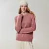 Nueva colección de otoño e invierno: Suéter de punto para mujer, cuello redondo, estampado floral, corte holgado, hecho de seda de morera y cachemira, una capa base versátil