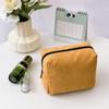 Bolsa de Maquiagem de Veludo Cotelê de Cor Sólida de Grande Capacidade Estilo Japonês Ins Transfronteiriço Bolsa de Armazenamento Bolsa de Higiene de Beleza em Cores Macaron