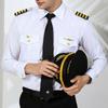 Traje de Camisa Vacía de Primavera y Verano Uniforme de Capitán para Hombre Camisa de Piloto Uniforme de Piloto Estilista Ropa de Trabajo de Seguridad