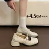Zapatos Mary Jane de Estilo Francés con Pala Baja para Mujer, Nuevo Modelo Primavera 2026, Adecuados para Combinar con Vestidos, Zapatos Pequeños de Piel con Tacones Gruesos Altos