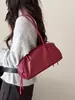 Bolso tipo bowling casual para mujer, nuevo modelo 2026 Boston bag, bolso de hombro para mujer, bolso grande de caparazón de cuero genuino vintage