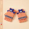 Guantes de Invierno y Otoño para Niños sin Dedos con Solapa al por Mayor de Lana Tejida Cálidos a Prueba de Frío de Dibujos Animados para Niños Pequeños y Bebés
