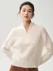 Suéter de Cachemira de Color Sólido Estilo Perezoso de Cuello Medio Alto para Mujer Nuevo Simple Holgado de Manga Larga Tejido Pulóver de Lana