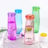 Vaso de Agua Transparente de Vidrio Diamante Vaso de Agua Portátil para Estudiantes con Tapa Vaso de Mano Colorido para Deportes al Aire Libre Poligonal