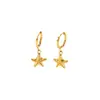 Moda Europeia e Americana Simples Concha Aço Inoxidável Brincos Concha Estrela do Mar Mulheres Ouro 18K Aço Inoxidável Joias Transfronteiriças
