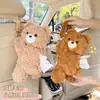 Caja de Pañuelos para Coche de Oso Lindo Muñeco de Dibujos Animados Caja de Pañuelos para Colgar en el Coche Decoración Creativa para Coche Bolsa para Colgar Pañuelos