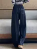 Nuevos Pantalones Rectos de Mezclilla para Mujer de Primavera y Otoño, Cintura Alta, Corte Holgado, Adelgazantes, Modernos, Versátiles, Caída Suelta, Pantalones Casuales de Pierna Ancha Curvos