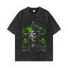 Camiseta americana antigua lavada de hilo doble pesado de 240 g de Devil Comes, camiseta europea y americana de gran tamaño para hombre, de verano.