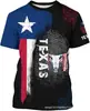 Camiseta Casual Redonda de Manga Curta Impressa em 3D com Designs Inovadores Representando Estados dos Estados Unidos, Top de Moda Unissex