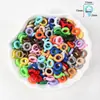 Colgante de Corazón Flor Pintada Colorida de Acrílico Agujero Recto Cuentas Sueltas Cuentas para Hilo Llavero de Teléfono Móvil Accesorios para Joyería DIY