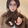 Cachecol Peludo de Cor Sólida para Mulheres, Aquecedor de Pescoço de Pelúcia Estilo Coreano Macio de Inverno para Meninas Fofas, Gola Quente Estilo Ins de Pele de Coelho Sintética