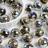 Dingyi 16 mm Alice Resina Luminosa Galvanizada Cuentas con Agujero Pasante Cuentas Sueltas Para Bisutería DIY Cadena de Teléfono Móvil Material de Joyería