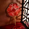 Nuevo Abanico Tuan de Mango Largo Antiguo Bronceado Tuan Fan Bordado Tuan Fan Abanico de Novia Boda Estilo Chino Seda de Imitación