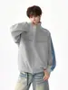 Chaqueta con cremallera de tres rayas estilo high street americano con cuello alto, unisex otoño vintage corte holgado marca de moda para parejas abrigo con cremallera