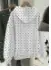Sudadera corta con capucha para mujer, estilo coreano, corte holgado, estampado de lunares y cerezas, casual, nuevo top de moda otoño e invierno