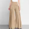 Moda Femenina Nueva de Primavera y Otoño Transfronteriza de Amazon Pantalones de Pierna Ancha de Cintura Alta Color Sólido Pantalones Casuales Ligeros para Caminar al Aire Libre