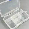 Caja de Piezas Multicompartimento Deslizable de 5 Compartimentos, Caja de Almacenamiento de Plástico Transparente, Caja de Herramientas para Accesorios de Componentes Electrónicos, Caja Organizadora para Bloques de Construcción