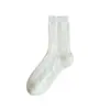 26 calcetines de encaje de principios de otoño, calcetines blancos simples estilo ballet para mujer con volantes, a media pantorrilla, calcetines holgados, calcetines largos JK