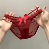 Calcinha Renda Francesa Retrô Respirável Feminina Tira Fina Desejo Puro Malha Sexy Sutil no Fundilho Calcinha Triângulo para Adolescente