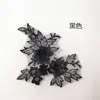 Par Bordado Estéreo Multicolor de Flor para Vestido de Novia Encaje Accesorios Parche Aplicación DIY Hecho a Mano