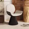 Taburete Giratorio de Maquillaje Estilo Ins Lujo Ligero Italiano Silla con Respaldo para Dormitorio Tocador de Salón de Belleza Silla para Manicura Modelo Popular