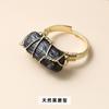Jingdian Jewelry Anillo de Cristal Natural Anillo de Alambre de Cobre Irregular Joyería Hecha a Mano DIY Accesorios Venta al por Mayor Transfronteriza