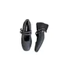Nuevos Zapatos de Invierno 2025 Estilo Coreano Retro Mary Jane de Doble Botón de Lana con Tacón Bajo Forrados de Borrego Cálidos de Piel Poco Profunda para Mujer