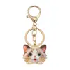 Colgante de gato de dibujos animados de moda más vendido, cabeza de gato simulada con diamantes, llavero, regalo para novias, llavero de decoración para coche