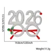 Gafas Navideñas Transfronterizas 2025 Accesorios para Fotos Navideñas para Adultos y Niños Montura de Gafas de Muñeco de Nieve Árbol Lazo