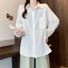 Camisa de manga larga para mujer talla grande 2026 versión coreana otoño holgada casual moda color liso versátil simple top