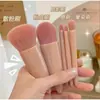 Estuche portátil de 5 brochas de maquillaje mini multifuncional para principiantes, brocha suelta, brocha para base, brocha para sombras de ojos, pelo de fibra