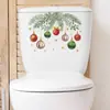 Navidad Hoja Nueva Bola Colgante Colorida Tanque del Inodoro Asiento del Inodoro Pegatinas Decorativas Atmósfera Festiva Decoración del Hogar