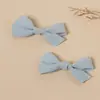 Venta Caliente Transfronteriza Color Sólido Lazo Tela Flequillo Pinza Lateral Pinza Pulgada Lazo Hecho a Mano Accesorios para el Cabello de Niños