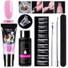 Set de pegamento para extensión de uñas de cristal para manicura de 7 piezas transfronterizo, herramientas para manicura de cabello lacio listas de fábrica