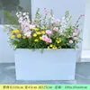 Arreglos Artificiales de Hortensias y Rosas en Cajas de Flores Mixtas y Macetas para Balcón, Oficina de Ventas, Restaurante, Sala de Estar y Decoración de Divisiones