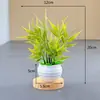 En stock flor artificial planta verde mini plástico artificial en maceta transfronterizo regalo de escritorio hoja de bambú artificial simulación pequeño bonsái arte floral