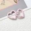 Llavero con forma de corazón de amor y pintura de color metálico, llavero de aleación de zinc, hebilla para bolso, material decorativo